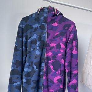 Bape camo shark full zip hoodie
